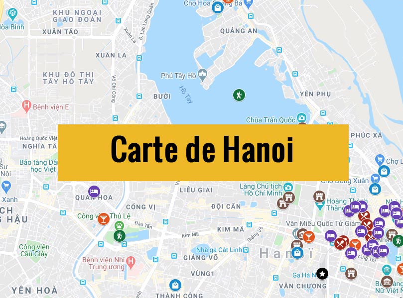 Carte touristique de la ville de Hanoi