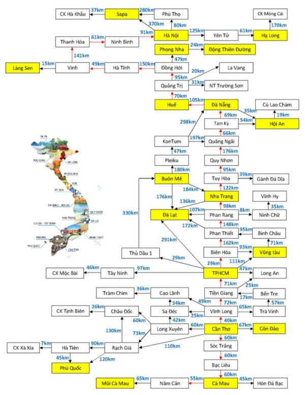 Carte Vietnam détaillée Guide complet de carte touristique du sud et nord
