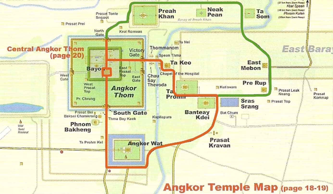 Carte du complexe d'Angkor Wat